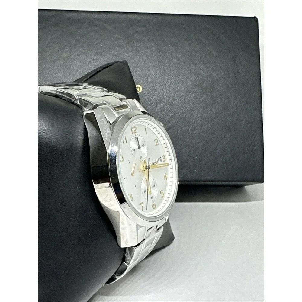 Burei B-7005 Men's Silver Stainless Steel Analog White Dial Quartz Watch XOB26